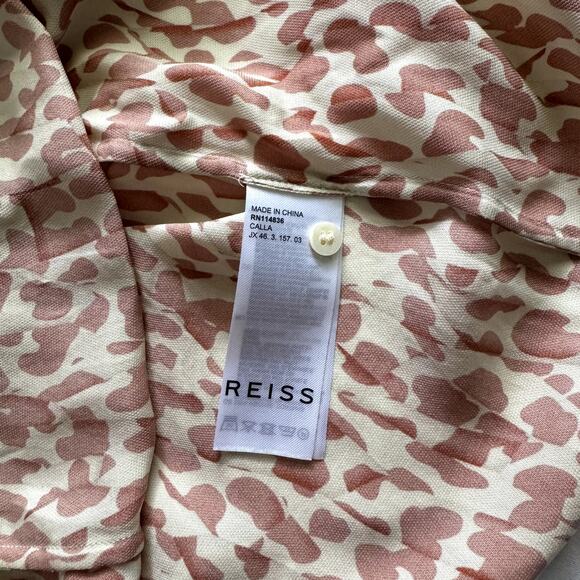 REISS Calla Animal Print Blouse in Neutral NWT 10 M - Picture 9 of 10